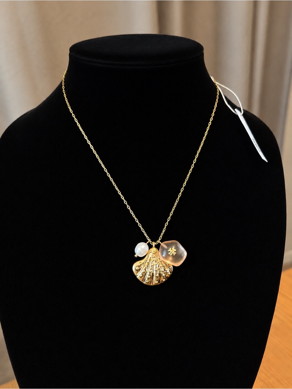 Tory Burch Sea of Dreams Gold & Peach Necklace